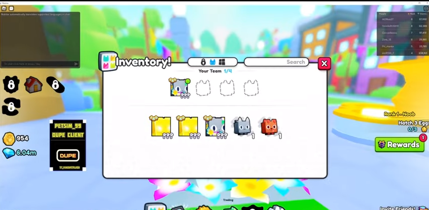 Working pastebin Simulator Pet 99 Scripts