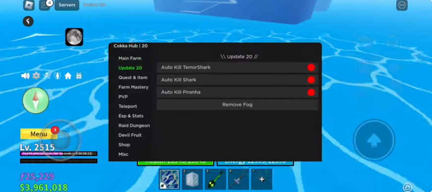 how you can use Blox Fruits Cokka Hub in Game