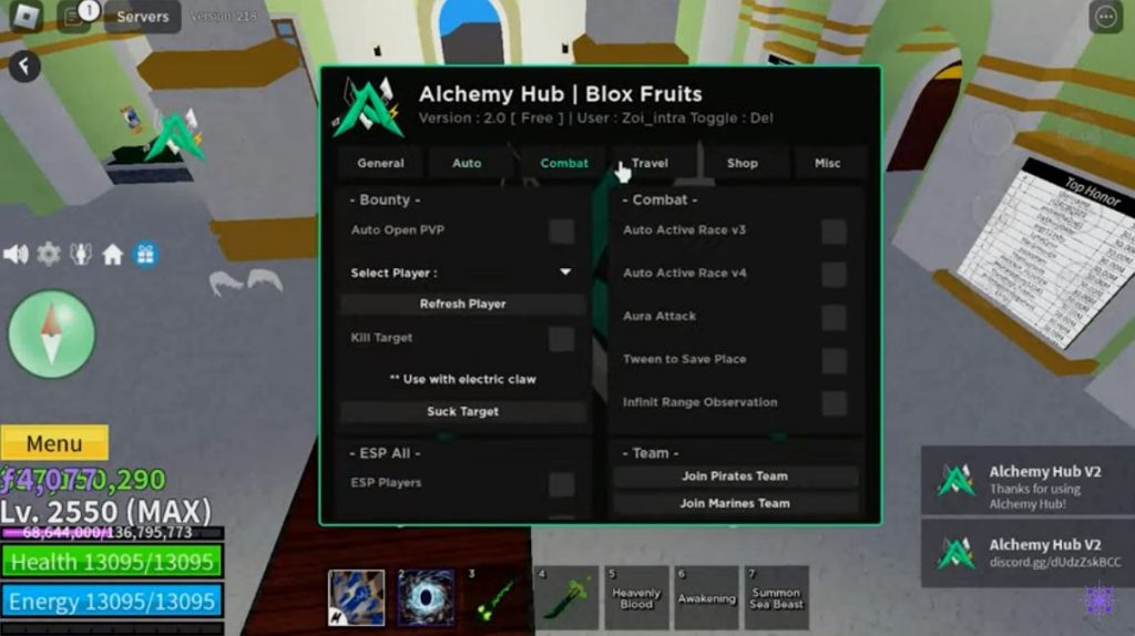 High performance of using Alchemy Hub Blox Fruit Script