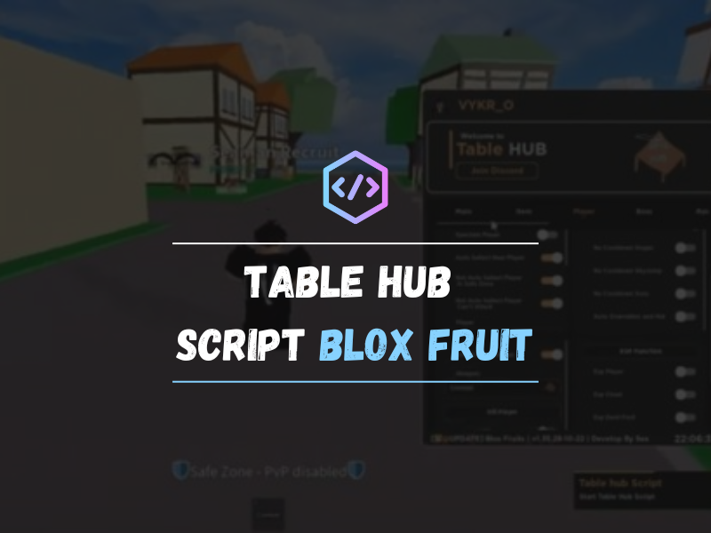 Table Hub Script fo Blox Fruit roblox game