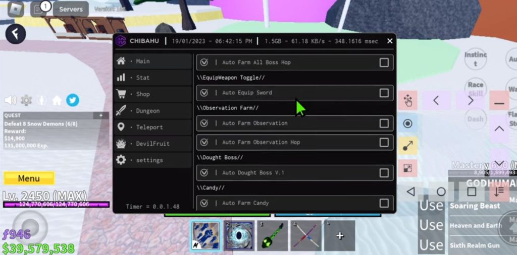 Pastebin of Chiba Hub Blox Fruit Script